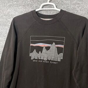 Patagonia Mens Sweatshirt Black Size Medium Save Our Home Planet Heavyweight